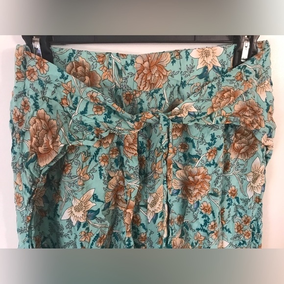 SIMPLEE Fringe Belt Floral Print Wide Leg Pants Size L - Picture 8 of 12